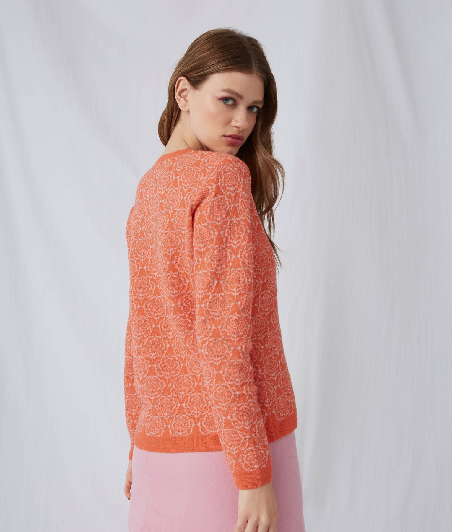 Transfer Flowers Basic Sweater for Women - Soft Casual Knit Pullover for Fall & Winter - Perfect for Office, Date Night and Cozy Home Wear