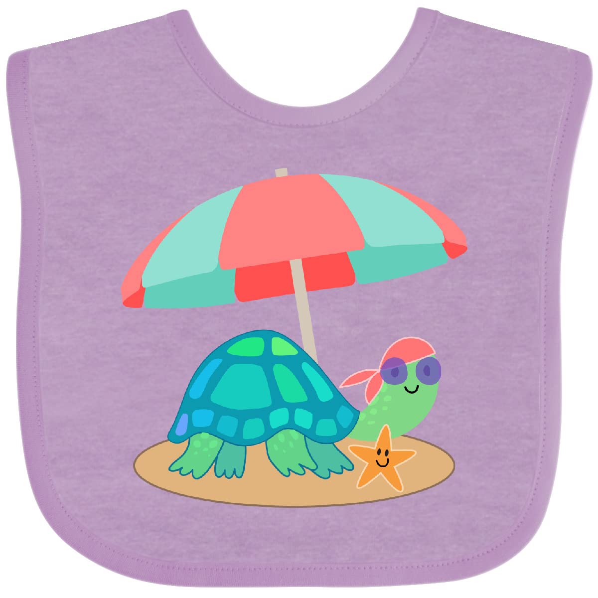 Inktastic Turtle Summer Beach Themed Baby Bib - Soft & Absorbent for Infants - Perfect for Beach Vacations, Pool Parties & Outdoor Adventures
