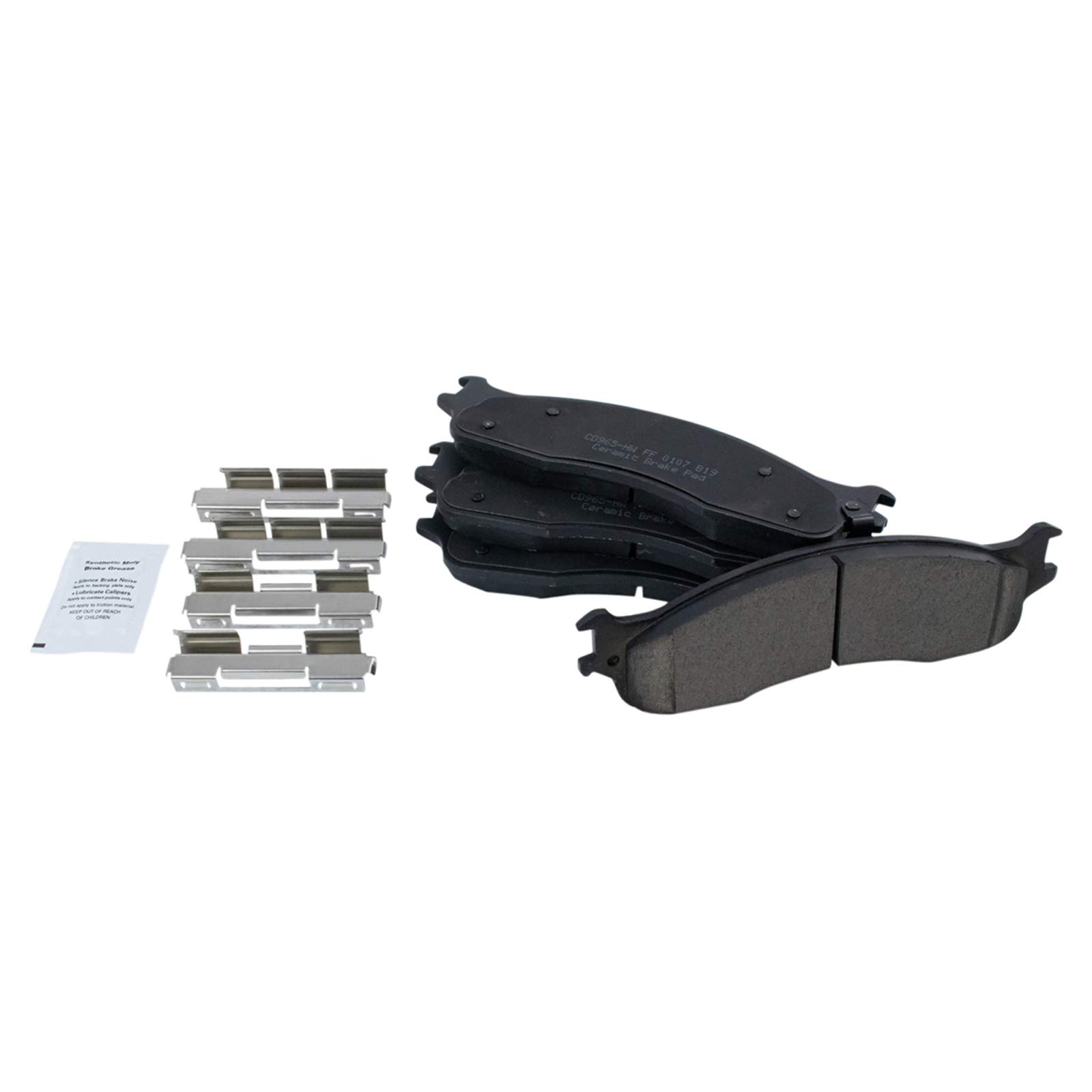 TRQ Front Brake Pad and Rotor Kit - Ceramic Vented Brake Pads & Rotors - Compatible with 2006-2008 Dodge Ram 1500, 2003-2008 Ram 2500/3500 - Perfect for Smooth Stopping & Heavy-Duty Towing