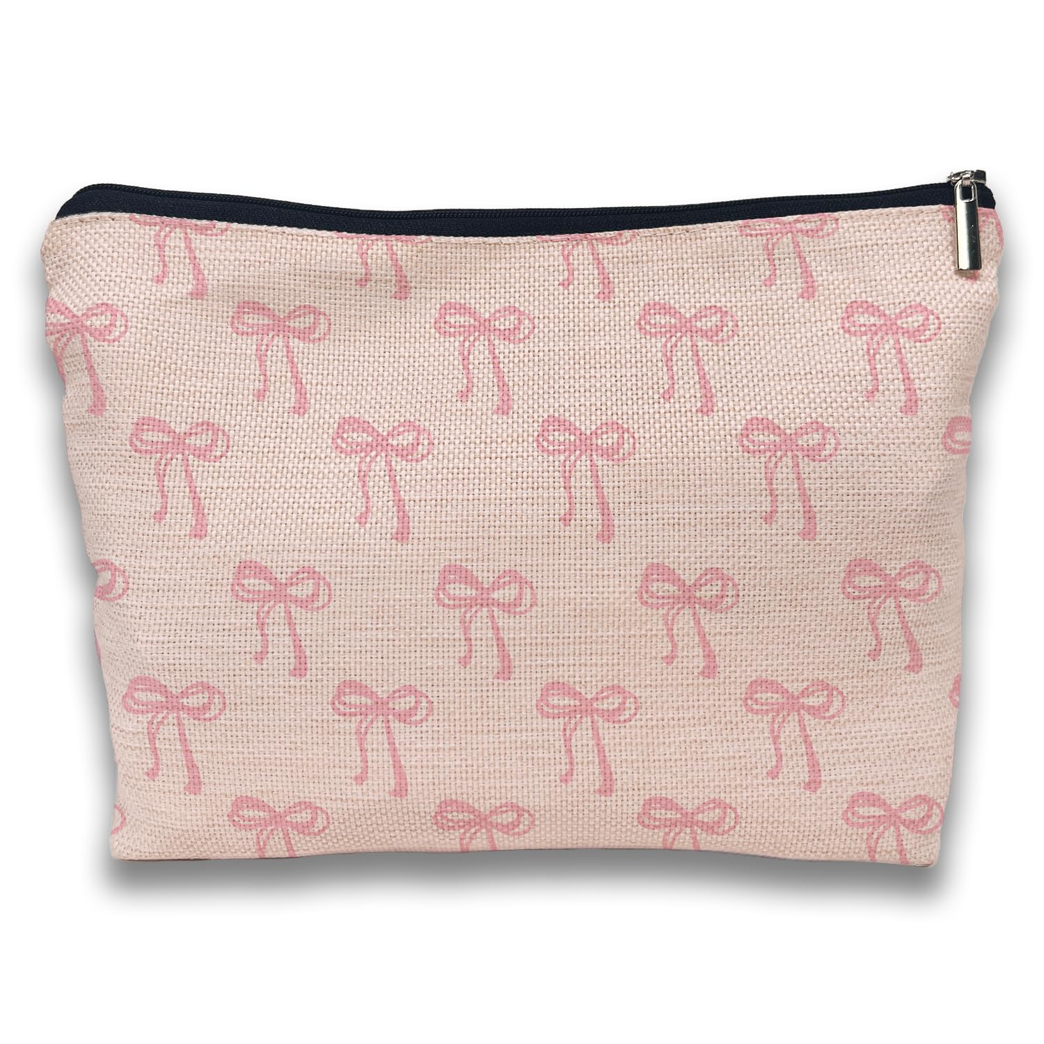 Coquette Pink Bow Makeup Bag | Girly Aesthetic Cosmetic Pouch | Cute Preppy Travel Organizer | Perfect for Teens, Bridal Showers & Birthday Gifts | Great for School, Travel & Daily Makeup Storage