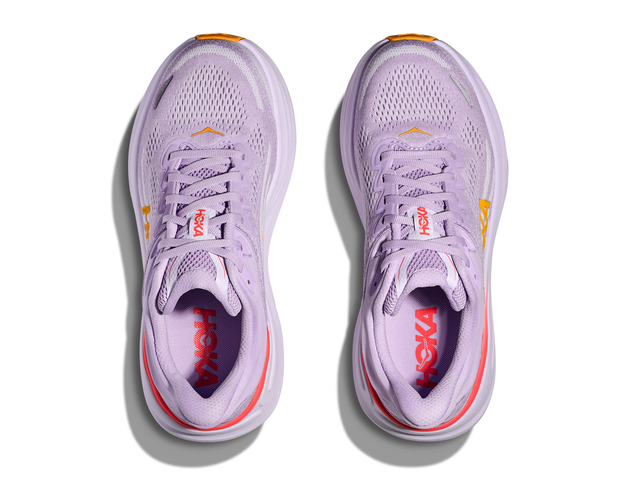 HOKA Women's Bondi 9 Running Shoes - AGH Aster Flower/Starlight Glow | Cushioned Comfort for Road Running, Walking & All-Day Wear
