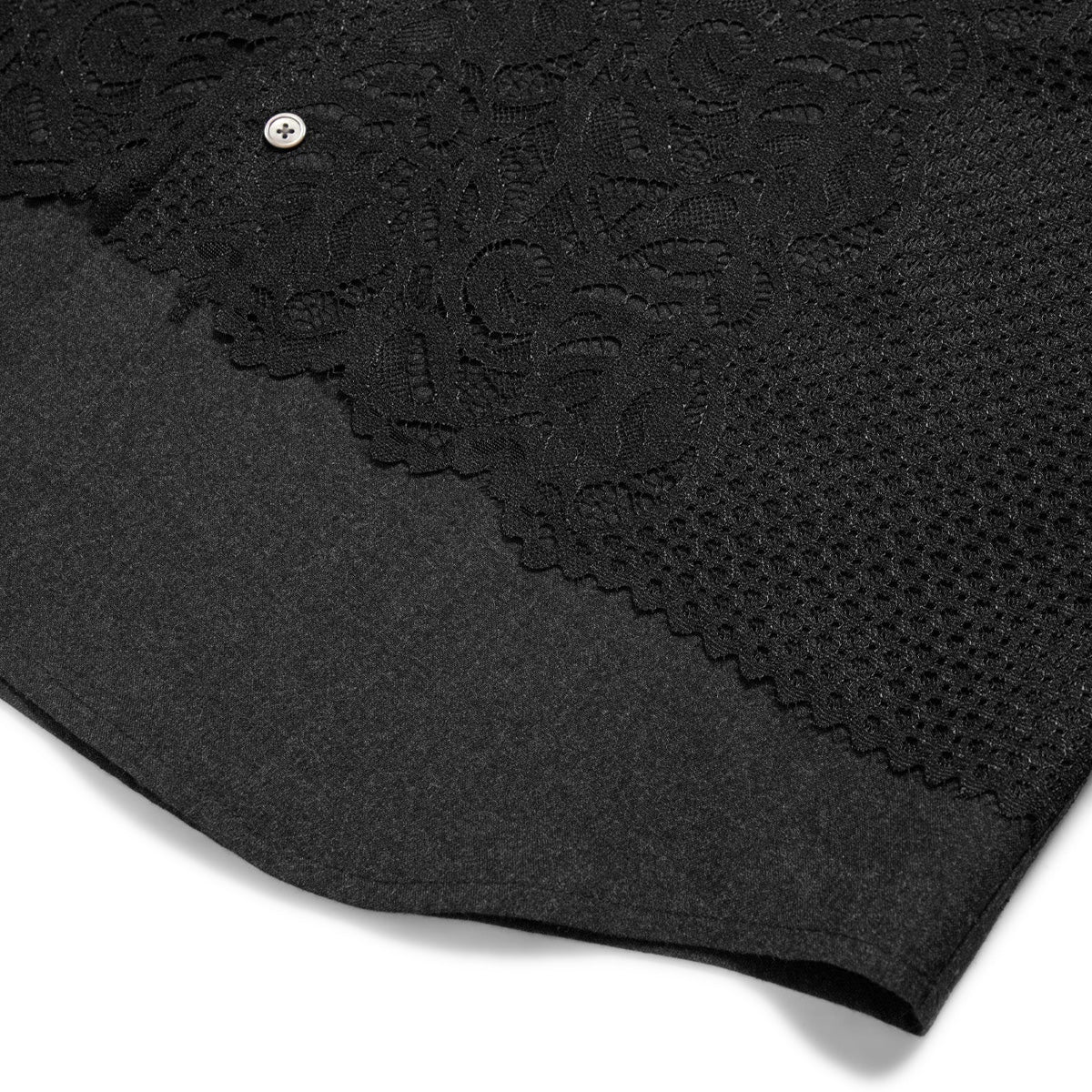 Lace Panel Shirt for Women - Elegant Grey Blouse with Delicate Lace Detailing | Perfect for Office Wear, Date Night & Special Occasions