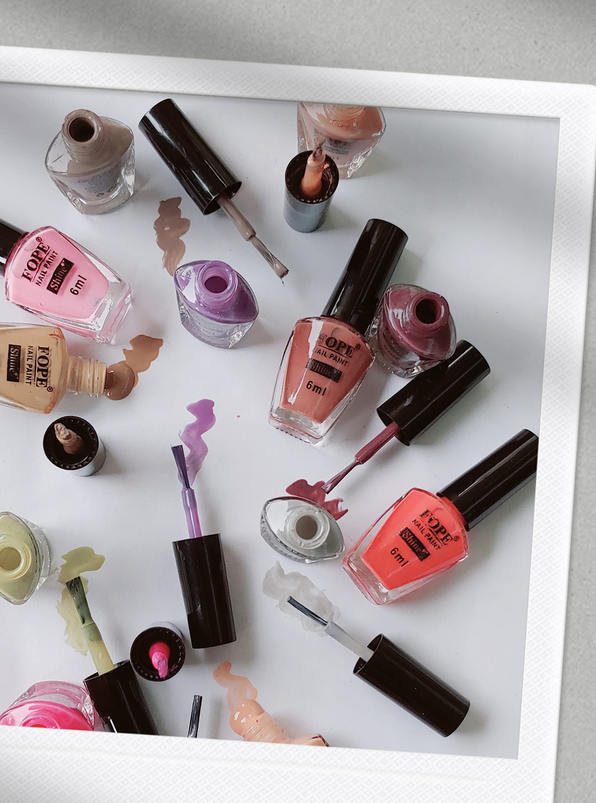 FOPE Enamel Splash 12-Piece Quick-Dry Nail Polish Set - Chip-Resistant, Long-Lasting Glossy Nail Paint for Women | Perfect for Salon, Home Manicures & Gift Giving