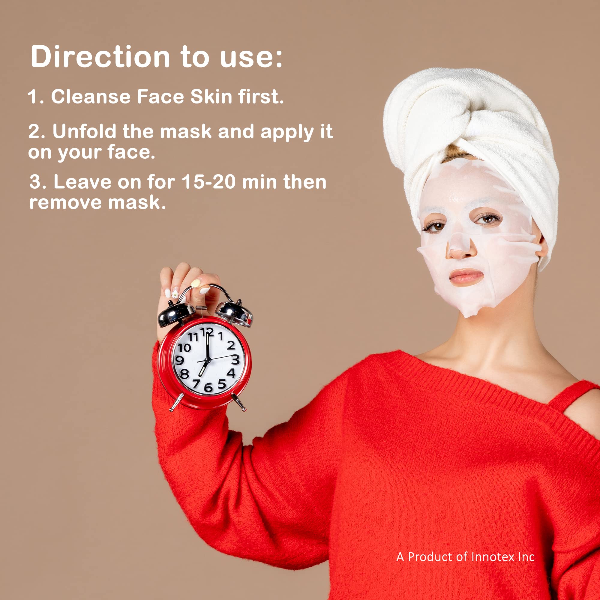 MasKing Beauty Facial Sheet Mask Set - Avocado, Potato, Green Tea, Honey & Aloe Vera Extracts for Skin Nourishment, Brightening & Hydration (5-Pack, 100ml) | Daily Skincare Routine for Women & Men