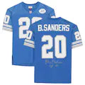 Barry Sanders Detroit Lions Autographed Mitchell & Ness Blue Authentic Jersey with HOF 04 Inscription - Signed NFL Football Jersey for Collectors & Fans - Perfect for Memorabilia Display, Sports Room Decor & Game Day Outfits