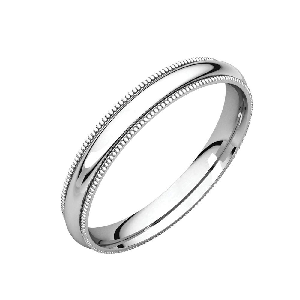 DiamondJewelryNY Sterling Silver 3mm Milgrain Comfort Fit Wedding Band for Women & Men - Perfect for Engagements, Anniversaries & Everyday Wear