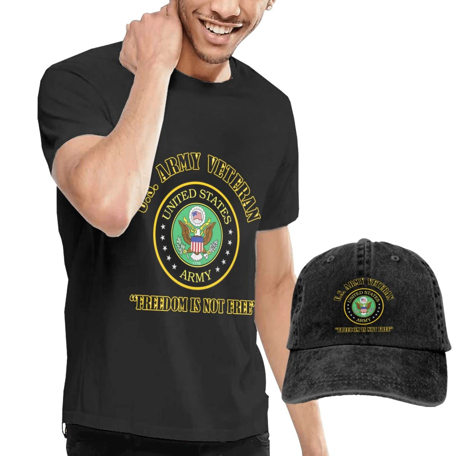 3D Printed Cotton T-Shirts for Men - Comfortable & Stylish Graphic Tees with Matching Hats - Perfect for Casual Wear, Street Fashion & Gifts