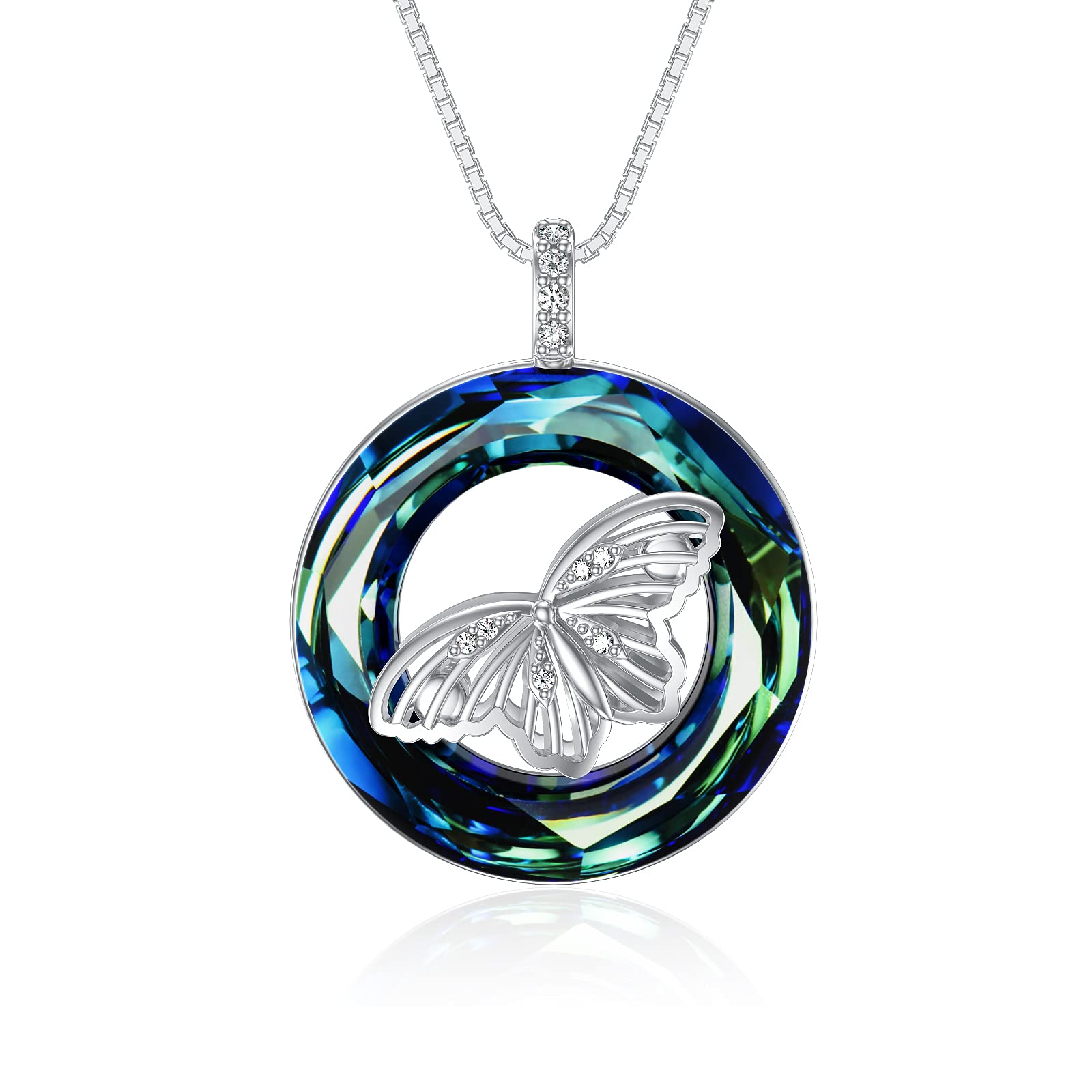 925 Sterling Silver Butterfly & Dragonfly Pendant Necklace for Women - Elegant Jewelry Gift for Mom, Wife, Girlfriend - Perfect for Christmas, Anniversary, Birthday, Valentine's Day & Graduation - Ideal for Everyday Wear, Special Occasions & Romantic Gifts