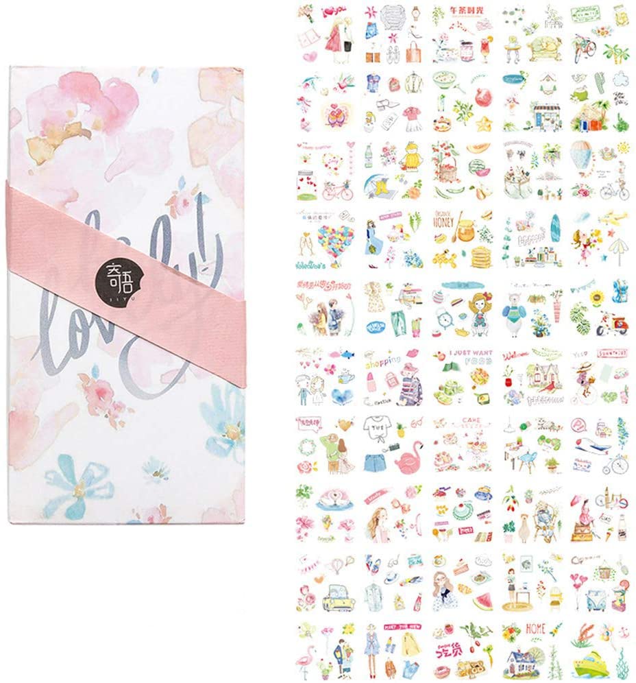 100 Sheets Romantic Girl & Love Stickers Kit for Journaling, Scrapbooking, Planner - Cute Cartoon Decorative Stickers, Korean Stationery Supplies (Ideal for DIY Crafts, Bullet Journals, Photo Albums & Gift Wrapping)