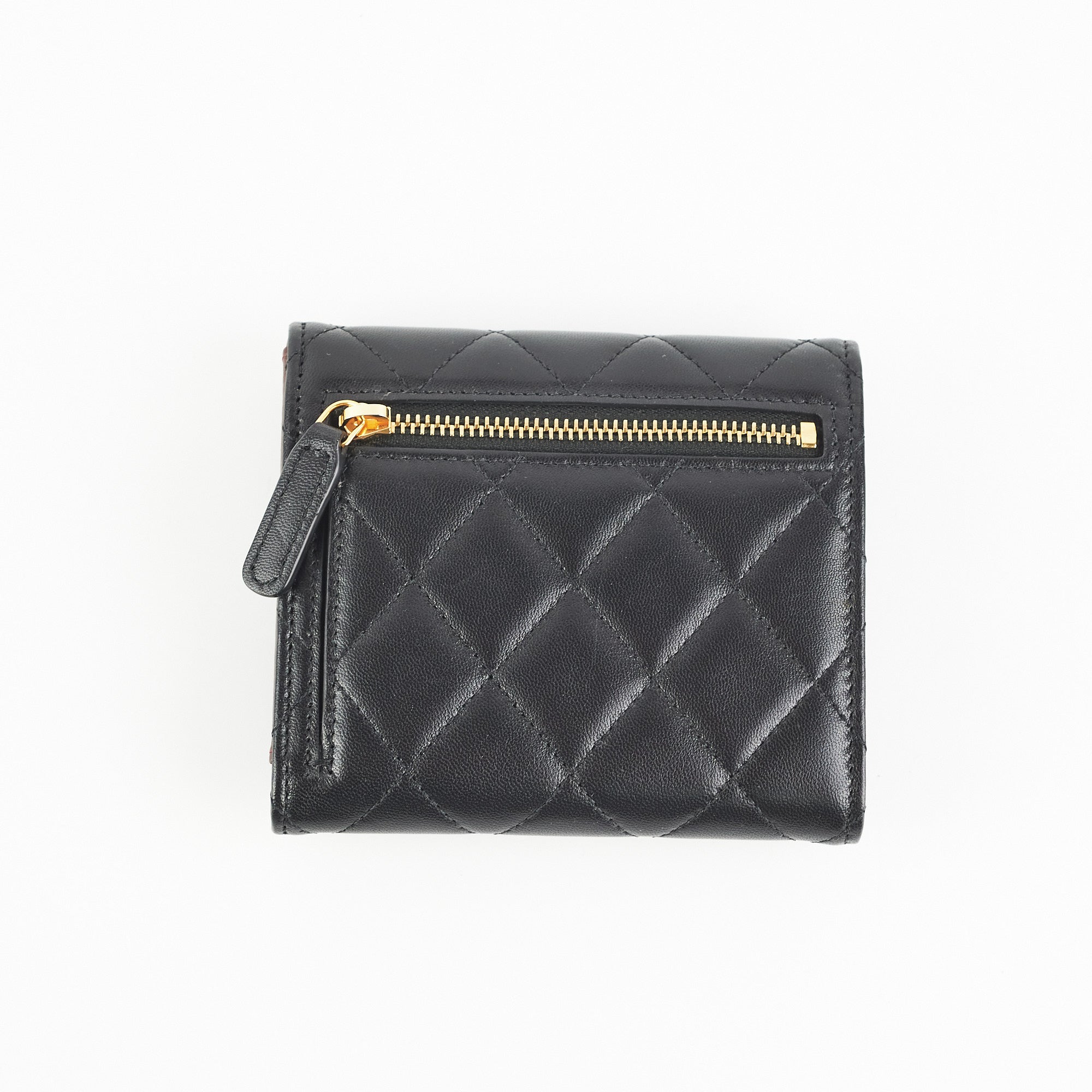 Chanel Black Quilted Lambskin Classic Flap Wallet with Gold-Tone Hardware - Luxury Women's Wallet for Everyday Use & Special Occasions