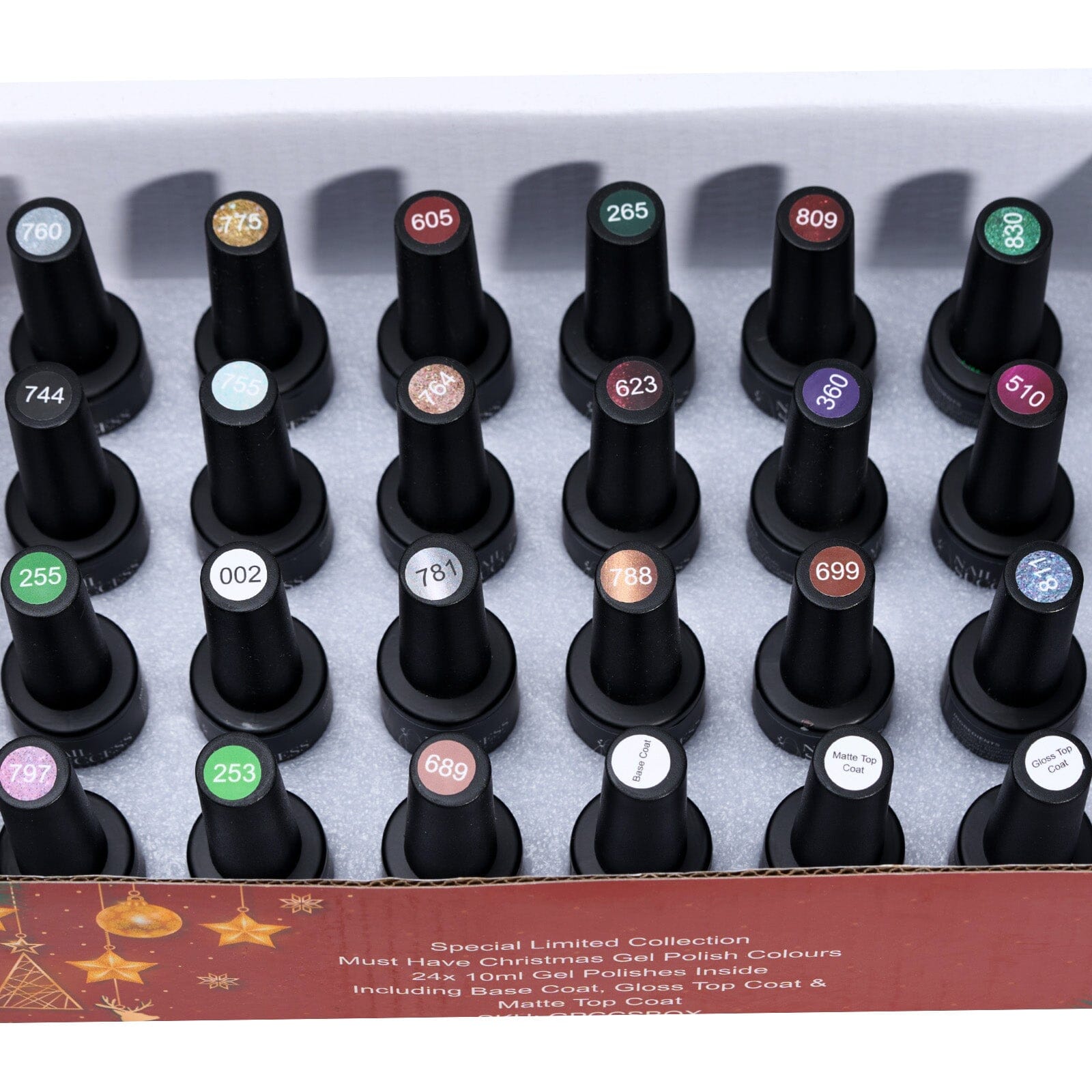 Christmas Gel Polish Set - 12 Colors Holiday Nail Kit with Glitter & Shimmer - Perfect for Christmas Party, Gift Giving & Winter Nail Art Designs