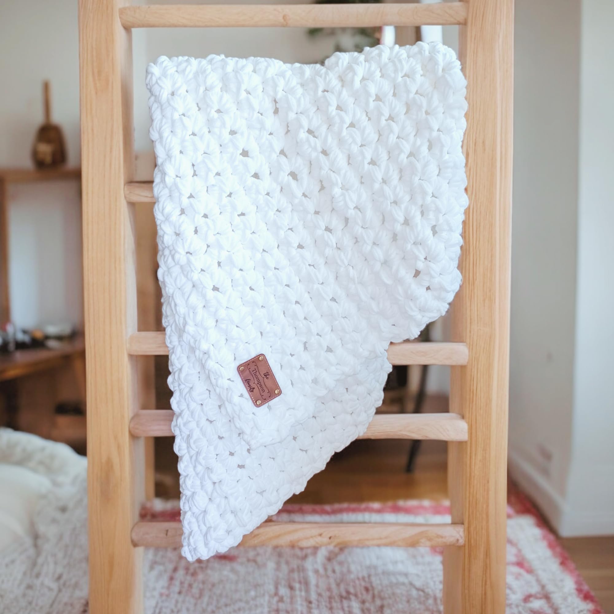 Custom Personalized Monogram Throw Blanket - Handmade Crochet Farmhouse Style for Couch, Bed & Home Decor - Cozy Gift for Wedding, Birthday & Housewarming