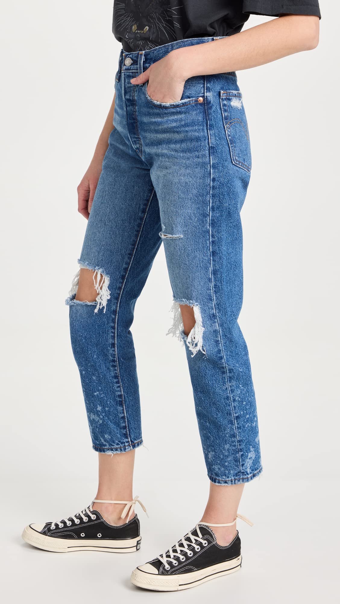 Levi's Women's Premium 501 Crop Jeans - High Waist Straight Leg Denim Pants for Casual Wear & Everyday Outfits