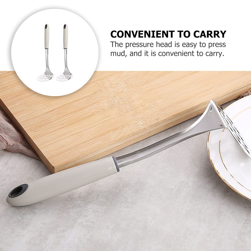 DOITOOL 2-Pack Heavy Duty Stainless Steel Potato Masher & Ricer - Perfect for Mashing Potatoes, Pumpkins, Baby Food - Ideal for Kitchen, French Press Cooking, and Homemade Purees