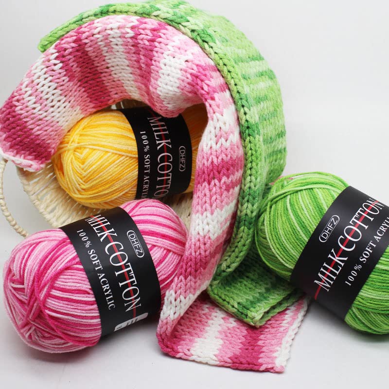 Premium Soft Cotton Baby Crochet Yarn Kit - Hand Knitting Wool for DIY Sweaters, Blankets & Baby Clothes | Milk Sweet Thick Fiber Threads (Color 6) - Perfect for Crochet Beginners & Craft Lovers