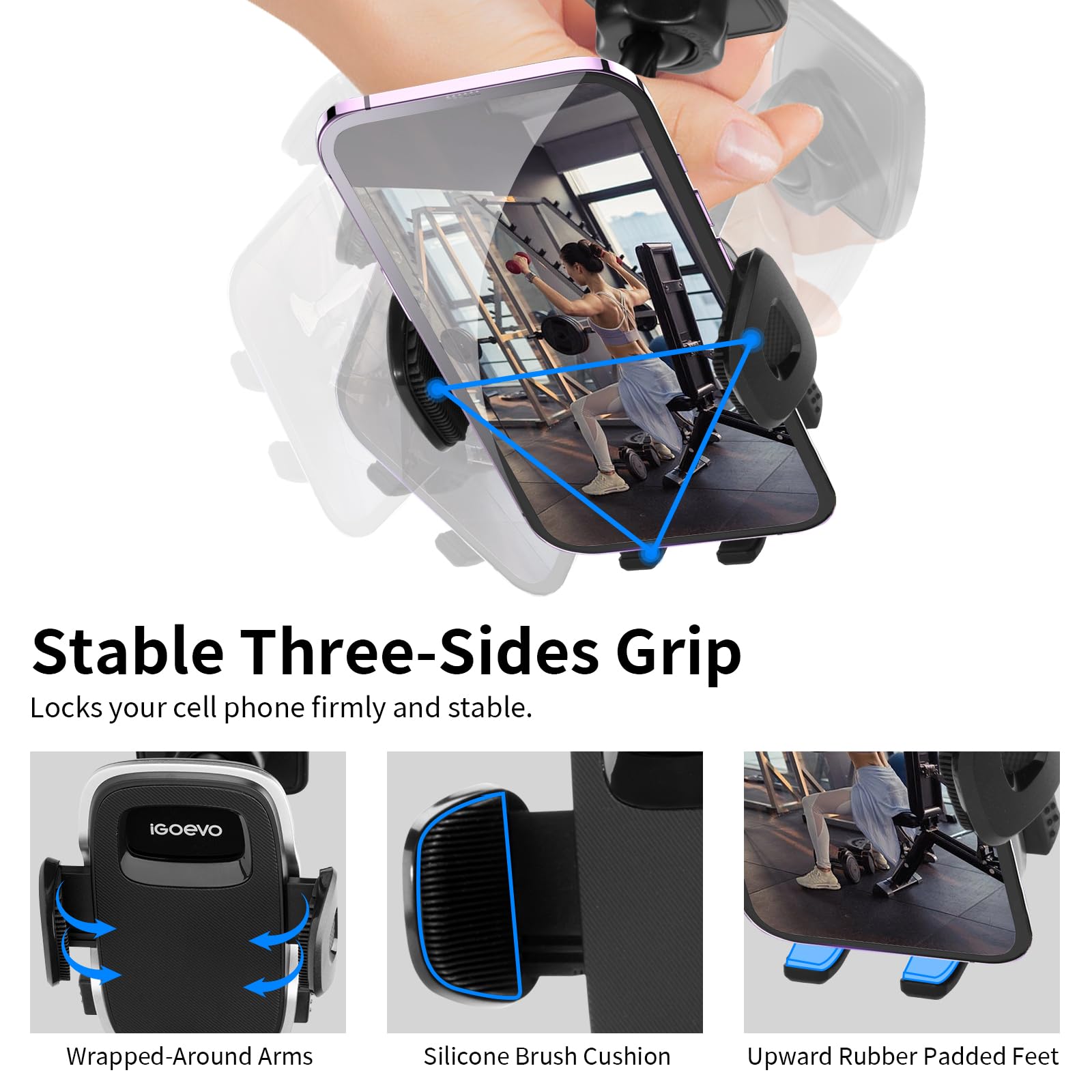 Magnetic Phone Holder for Gym - Universal Smartphone Mount for Thick Cases, Videos, Golf Cart, Tractor & Shower | Perfect for Workouts, Golfing, Farming & Bathroom Use