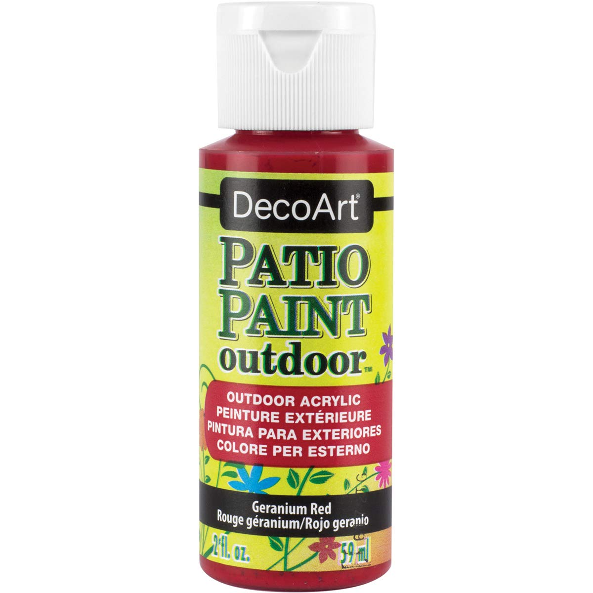 2oz Patio Paint in Geranium Red - Durable Outdoor Furniture Paint for Wood, Metal & Concrete - Perfect for DIY Projects & Home Decor