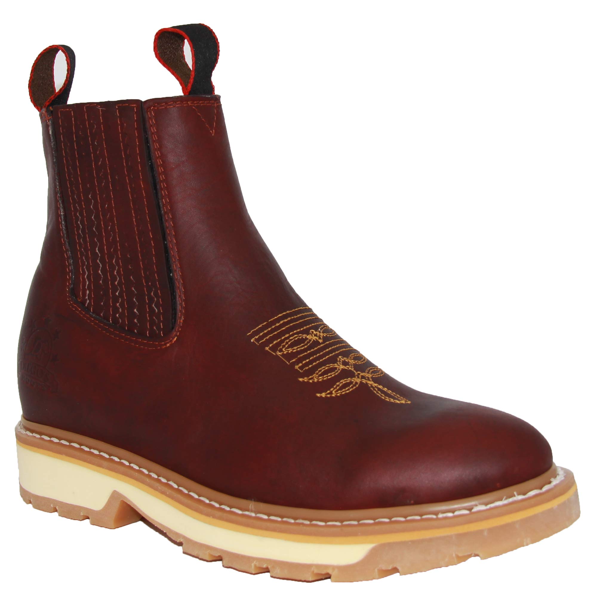 **Men's Western Cowboy Boots - Leather Ankle Work Boots with Soft Toe for Rodeo & Casual Wear - Perfect for Riding, Work & Outdoor Activities**