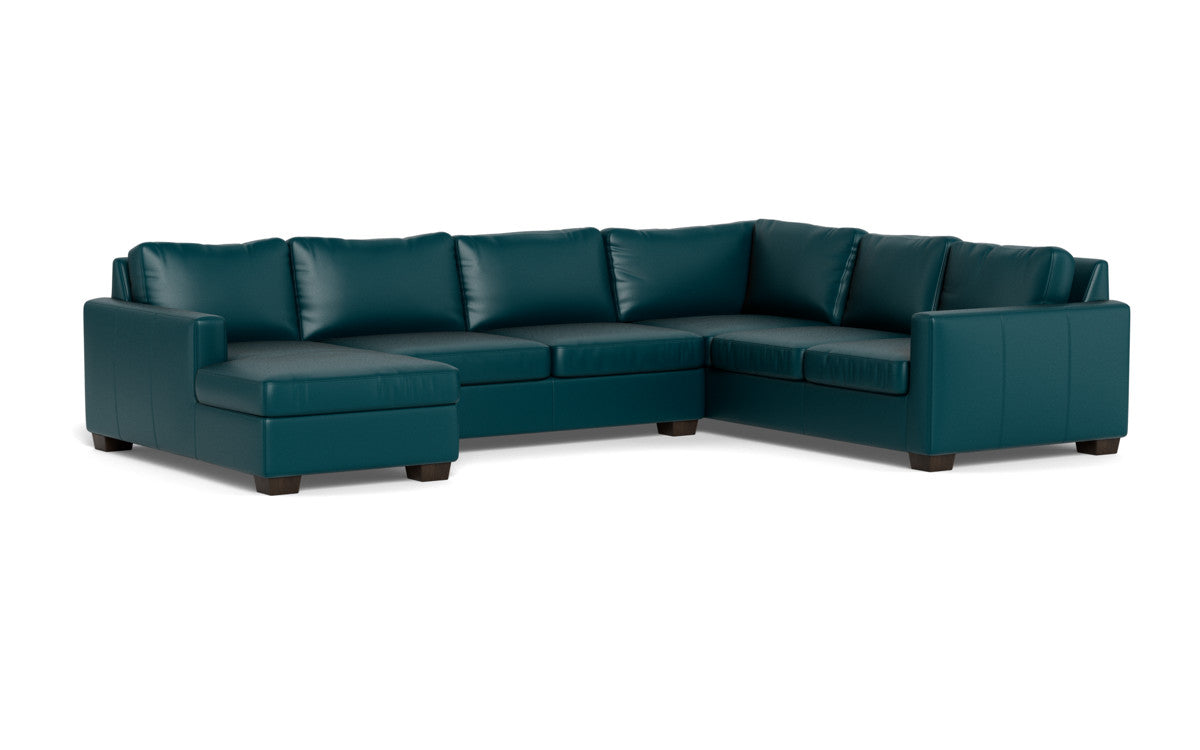 Track 141 Genuine Leather Corner Sectional Sofa with Full Sleeper & Left Chaise - Perfect for Living Rooms, Home Theaters and Guest Rooms
