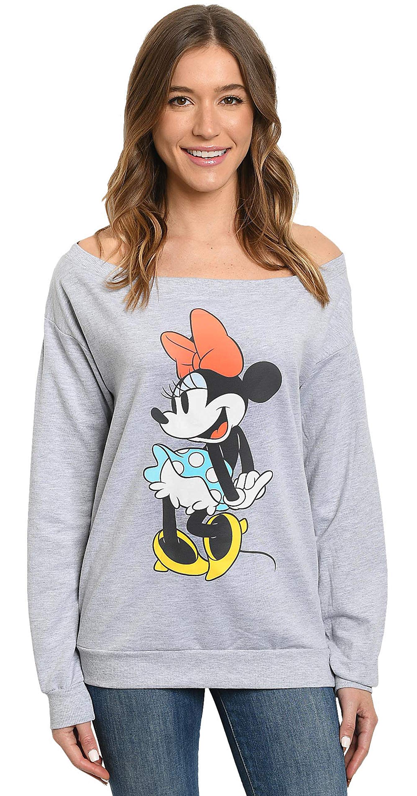 Disney Minnie Mouse Flirty Women's Sweatshirt - Cute Cartoon Graphic Pullover for Casual Wear & Disney Theme Parties