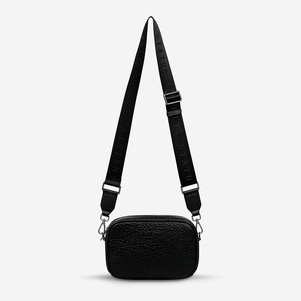 Plunder Bag with Webbed Strap - Black Bubble Crossbody Bag for Women | Fashionable & Durable | Perfect for Travel, Shopping & Everyday Use