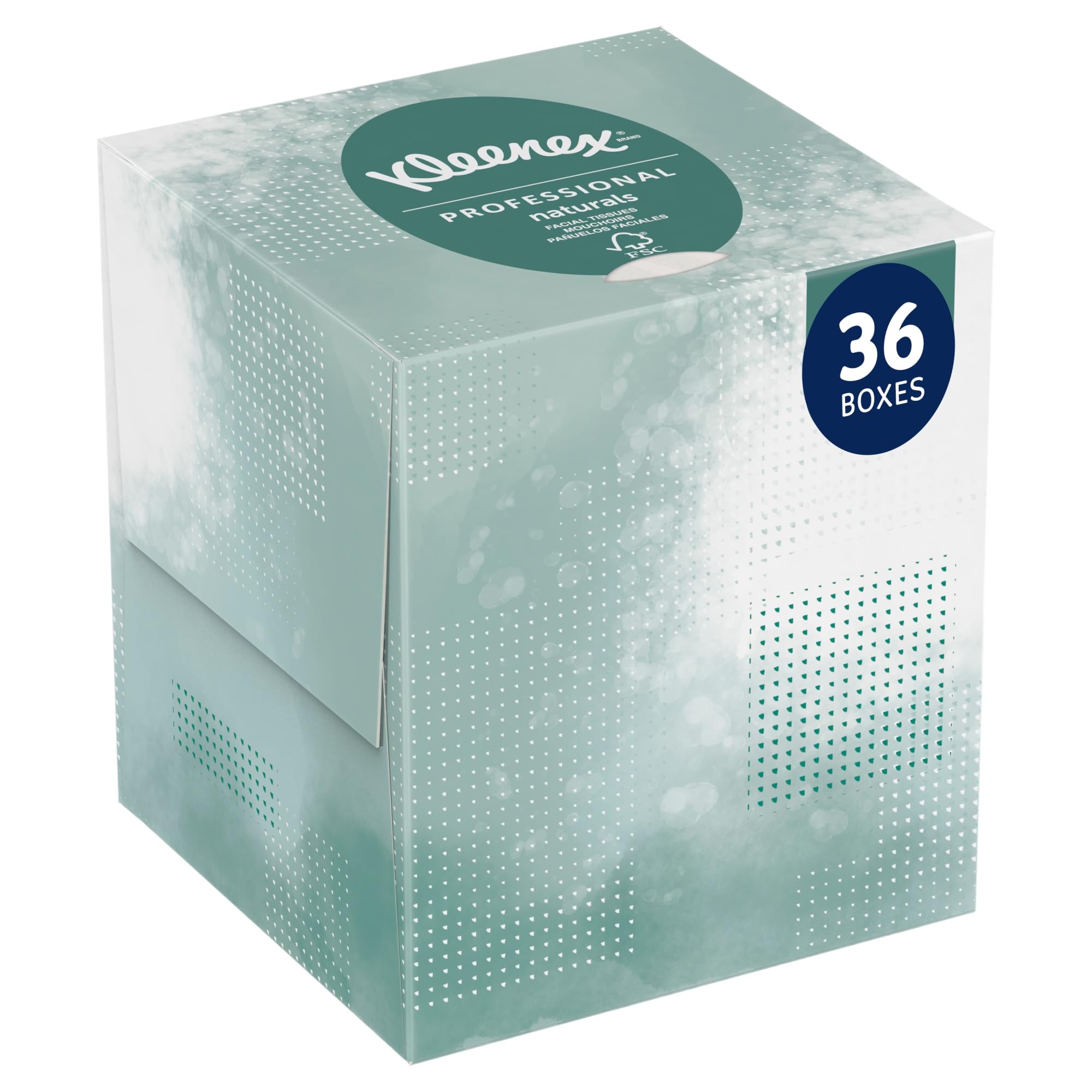 Kleenex® Naturals Facial Tissues - 95 Sheets per Box, Case of 36 Boxes (3,420 Tissues) | Hypoallergenic & Lotion-Free | For Home, Office & Travel Use