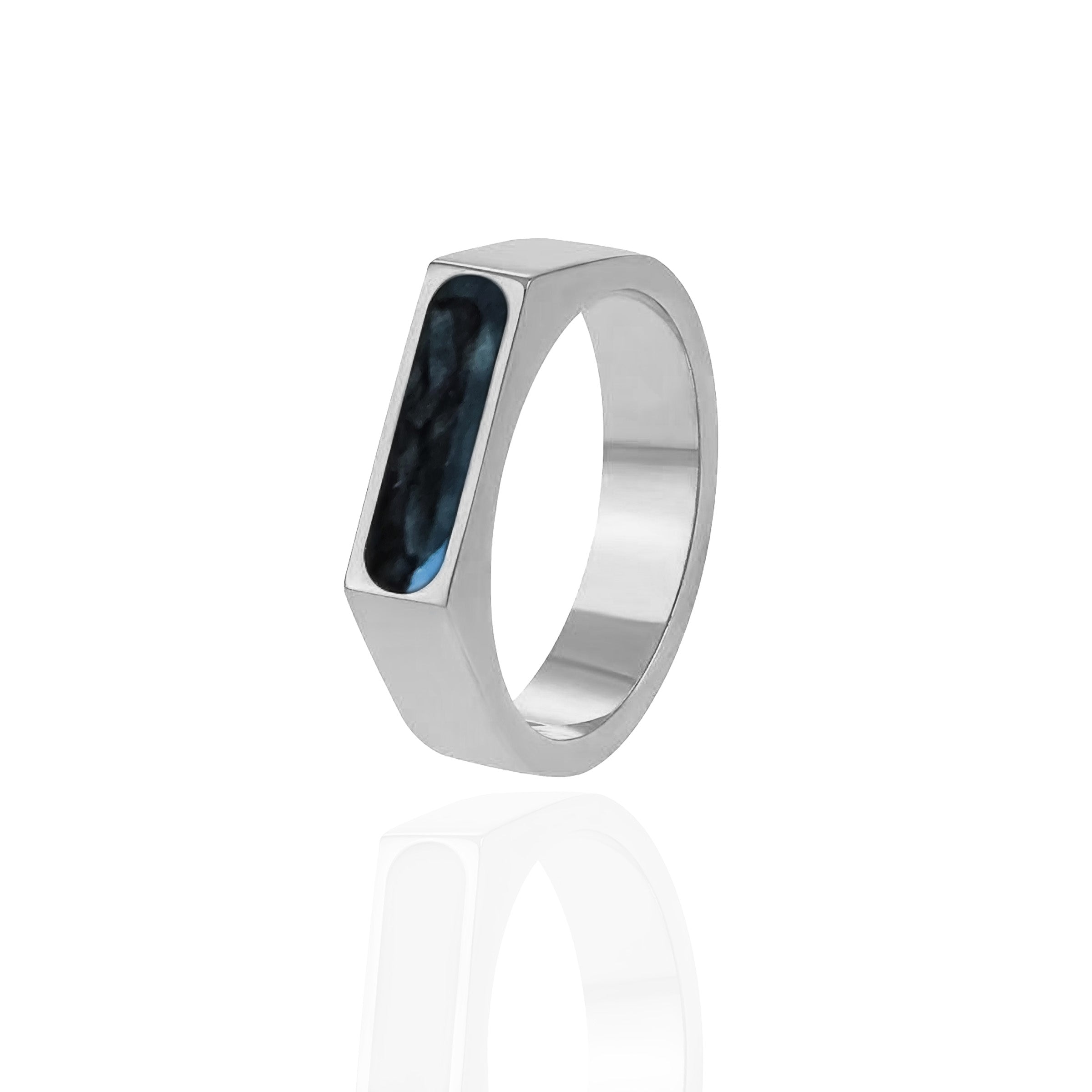 Radiant Horizon: Ashes Ring for Men - Sterling Silver Memorial Jewelry for Grieving, Remembrance & Special Occasions