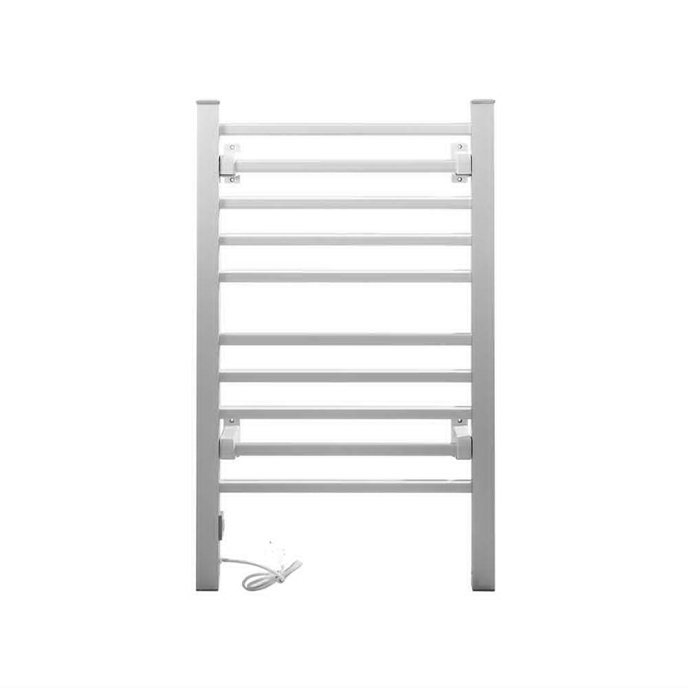 Devanti 10-Bar Electric Heated Towel Rail - Freestanding Bathroom Warmer & Clothes Dryer for Spa-Like Luxury at Home