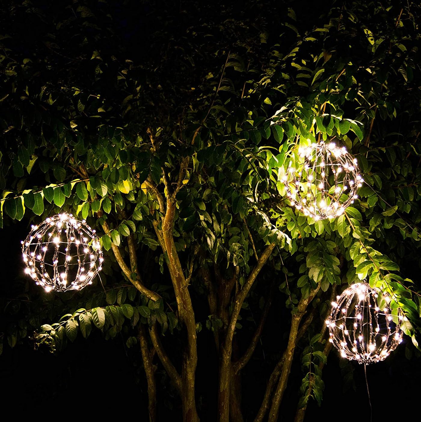 Elf Logic 3 Pack 16” LED Christmas Light Balls - Indoor/Outdoor Waterproof Holiday Decorations | Warm White String Lights for Christmas Tree, Patio, Garden, Wedding & Party Decor | Energy Efficient Durable Decorative Lighting