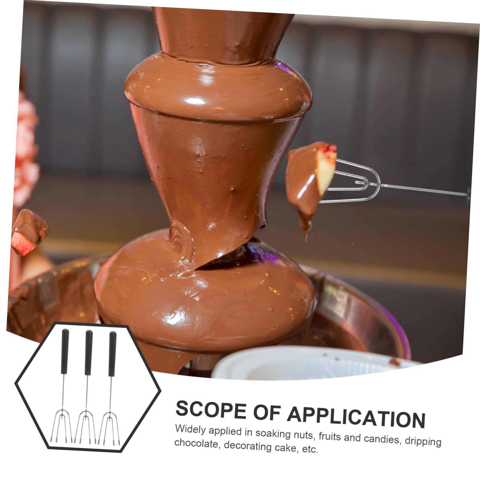 IMIKEYA 5-Piece Stainless Steel Chocolate Dipping Forks Set - Professional Fondue Tools for Melting Chocolate, Cheese & Candy - Perfect for Chocolate Fountain, Fruit Dipping & Dessert Parties