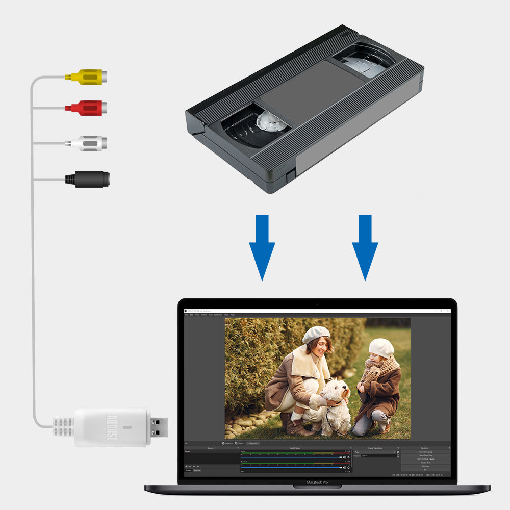 VHS to DVD Digital Video Converter - VGB300 USB 2.0 Capture Device for Windows & Mac | Convert Old Tapes to Digital Files | Perfect for Home Movies, Family Archives & Video Preservation [Refurbished]