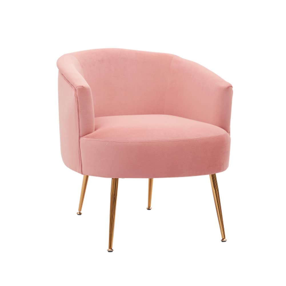 Velvet Accent Chair with Gold Metal Legs - Pink Tub Chair for Living Room, Bedroom, or Office - Modern Home Decor Armchair for Relaxing & Stylish Seating