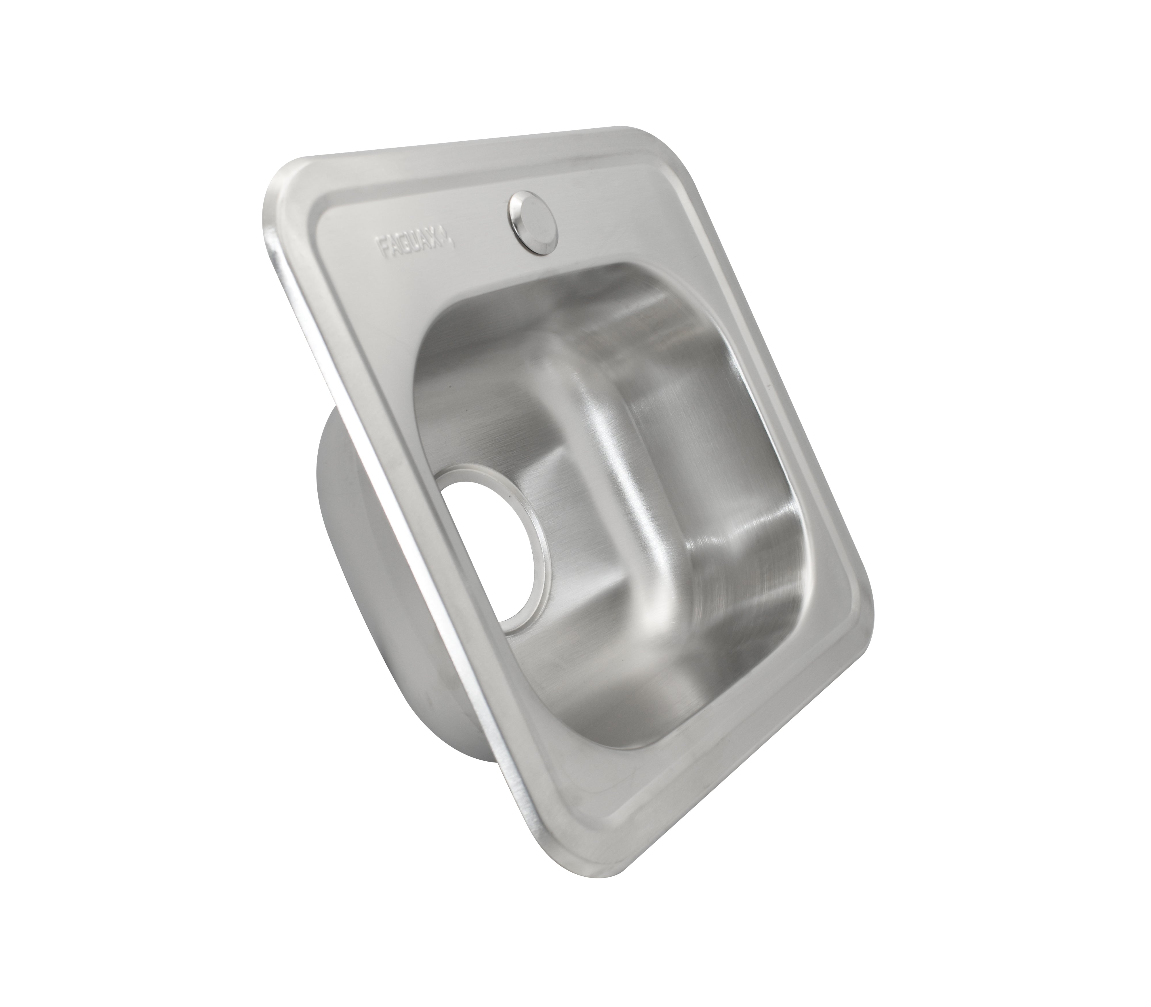 Faguax 380x380x150mm Stainless Steel Single Bowl Kitchen Sink - Perfect for Modern Homes, Restaurants & RV Camping