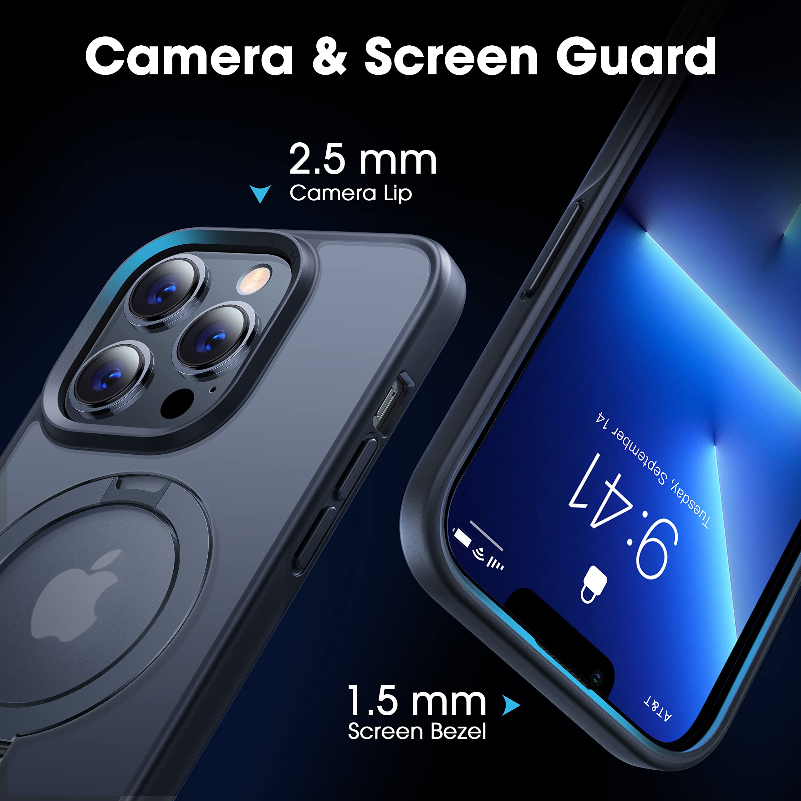 CASEKOO Magnetic iPhone 13 Pro Max Case with Invisible Stand | Military-Grade Drop Protection | MagSafe Compatible | Shockproof Slim Matte Case for 6.7