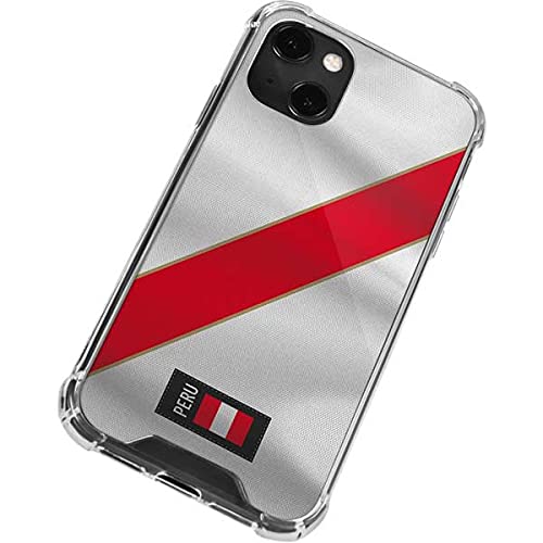Skinit Clear Phone Case for iPhone 13 Mini - Peru Soccer Flag Design | Protective Slim Cover | Perfect for Soccer Fans & Travel Enthusiasts