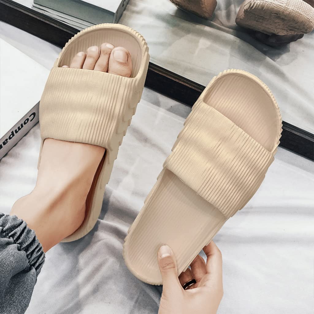 **Men's & Women's Non-Slip Cloud Slippers - Breathable Indoor/Outdoor House Shoes for Summer, Shower, Bathroom - Lightweight Rubber Sole Comfort Sandals for Casual Wear & Home Use**