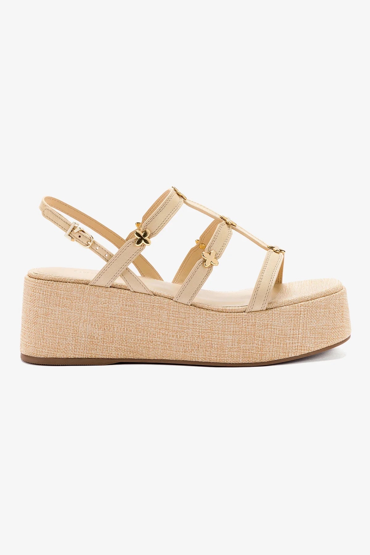 Harmony Beige Raffia Platform Sandals for Women - Comfortable Summer Beach Walking Shoes for Outdoor Vacations and Casual Outings