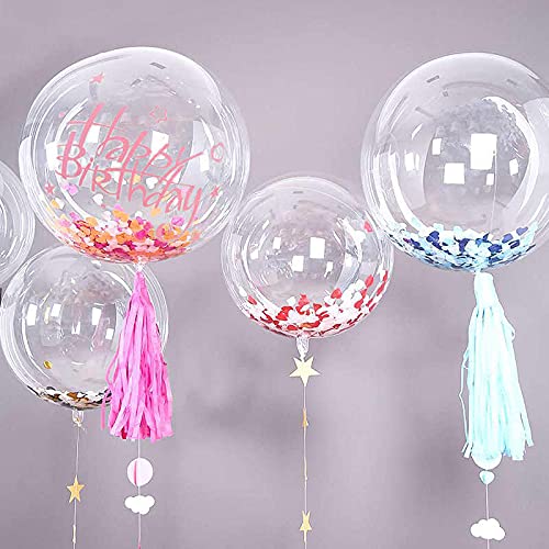 24 Inch Crystal Clear BoBo Balloons - 30 Pack Large Bubble Balloons for Stuffing Flowers, LED Light Up Decorations | Perfect for Birthday, Wedding, Christmas Party Decor (LED String Not Included) | Great for Centerpieces, Ceiling Decor & Photo Backdrops