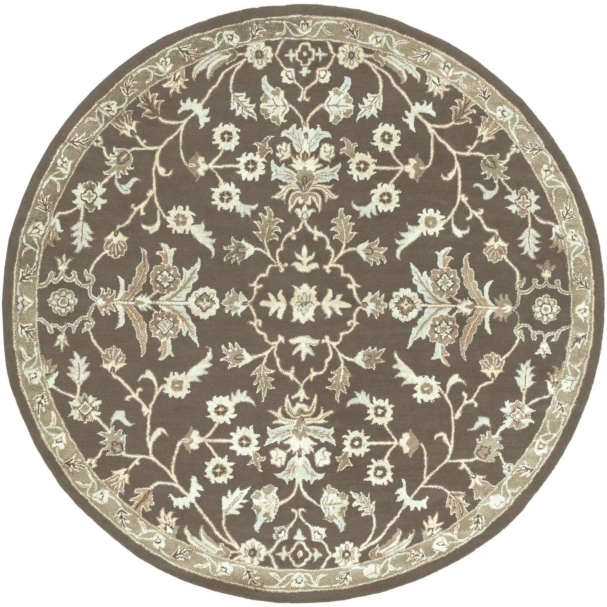 Premium Surya Caesar Hand Tufted Round Classic Accent Rug - 6 Feet Diameter Soft Wool Area Carpet for Living Room, Bedroom & Dining Room Decor