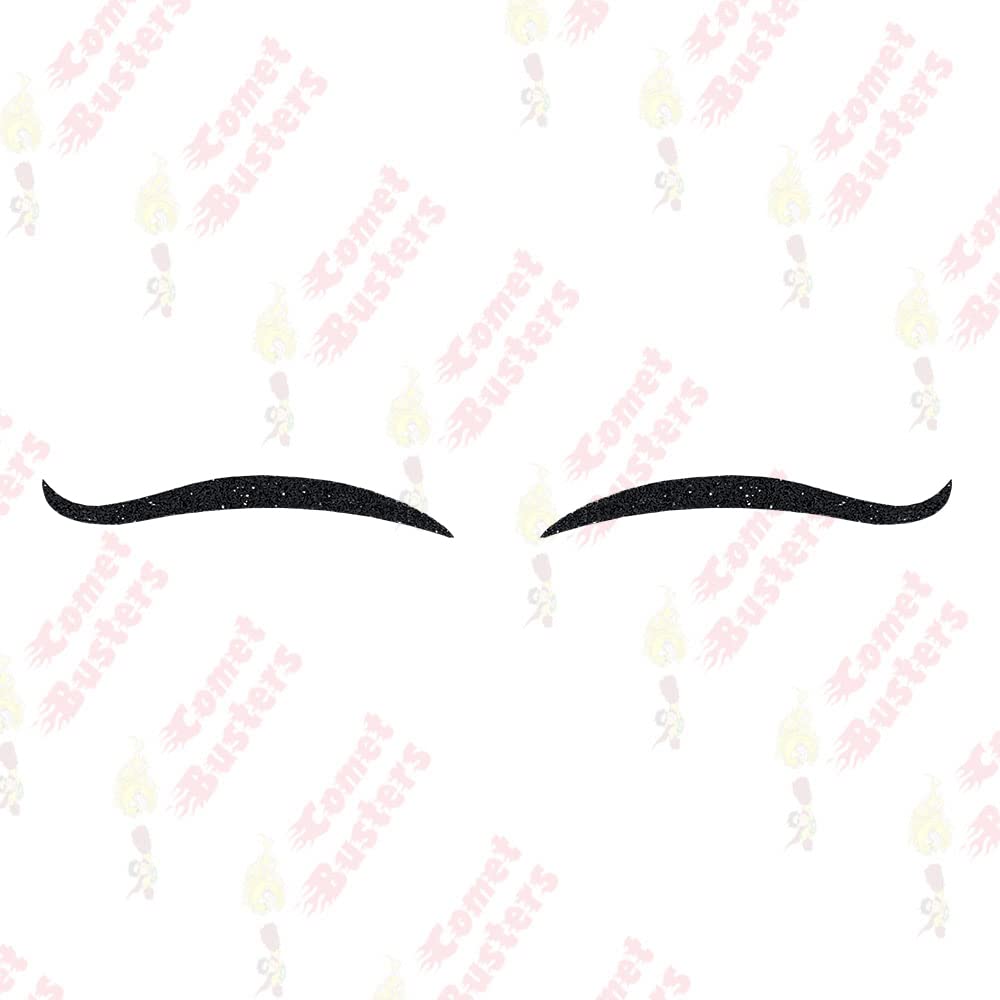 Comet Busters Glitter Black Eyeliner Stickers (EYE084) - Waterproof Self-Adhesive Eye Makeup Decals for Parties, Halloween & Cosplay