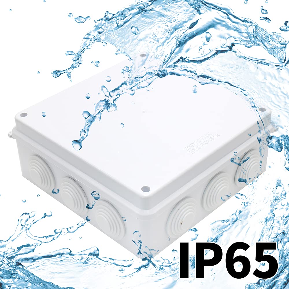 MAKERELE IP65 Waterproof Electrical Junction Box - ABS Plastic Enclosure for Outdoor & Indoor Use - 7.9×7.9×3.1 Inch (200×200×80mm) Universal Project Box - Ideal for Solar Panels, Garden Lighting & Home Wiring Projects