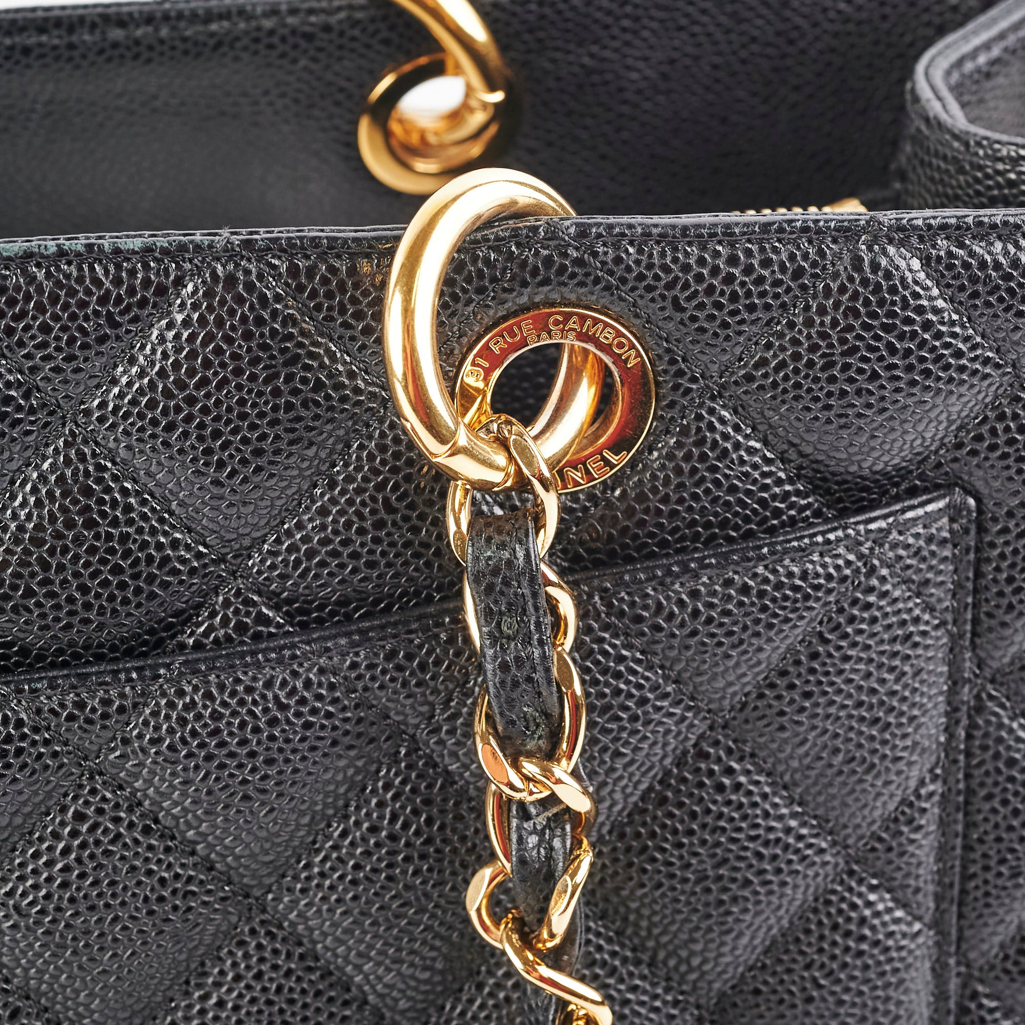 Chanel Caviar GST Grand Shopping Tote Bag - Black Leather Luxury Handbag for Women | Perfect for Work, Travel & Everyday Use