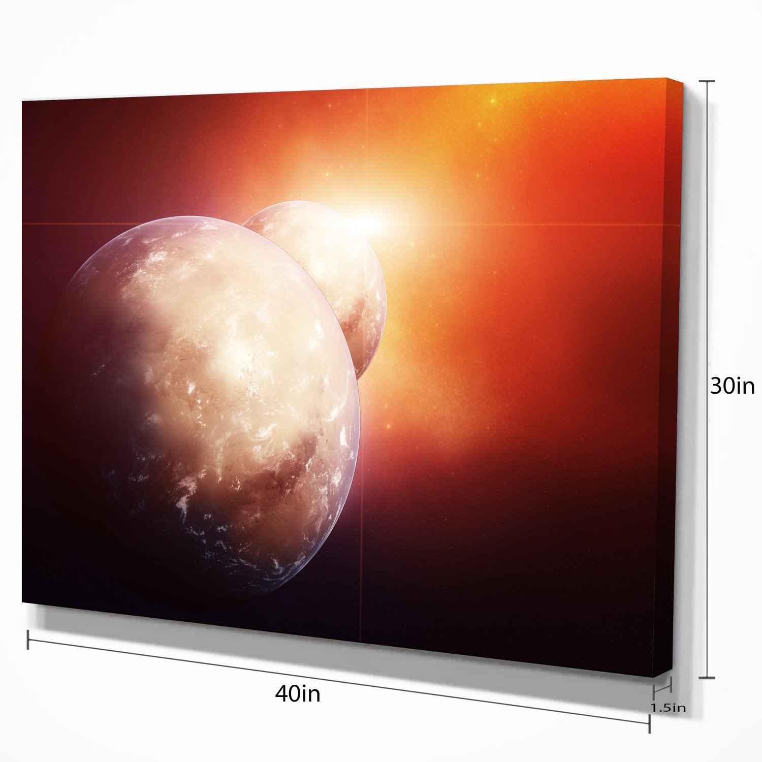 Rising Star Spacescape Canvas Art Print - Stunning Planets & Galaxy Wall Decor for Living Room, Bedroom & Office