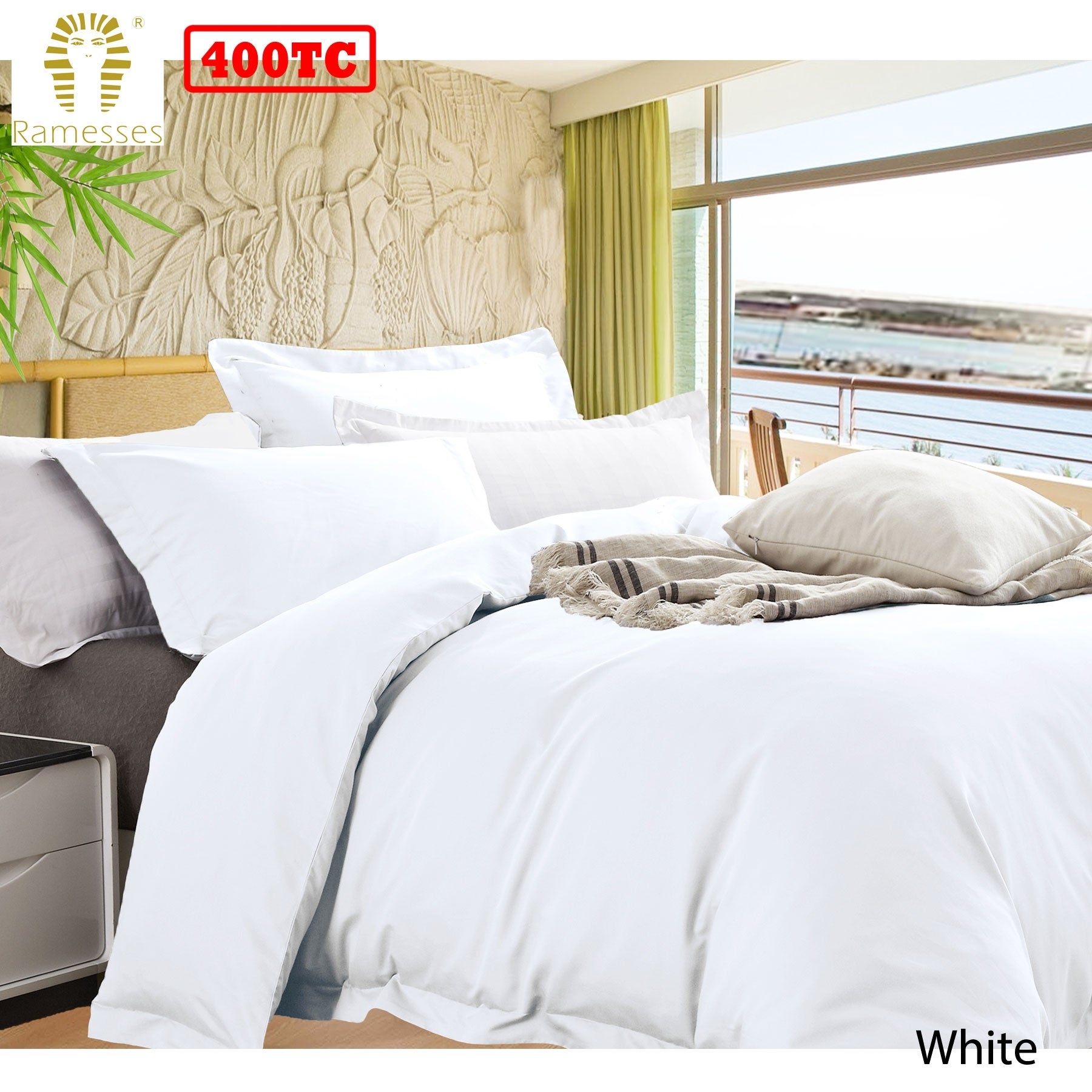 Premium Bamboo Cotton Quilt Cover Set - King Size White Bedding - Soft & Breathable Duvet Cover for All-Season Comfort - Perfect for Master Bedrooms, Guest Rooms & Luxury Hotels