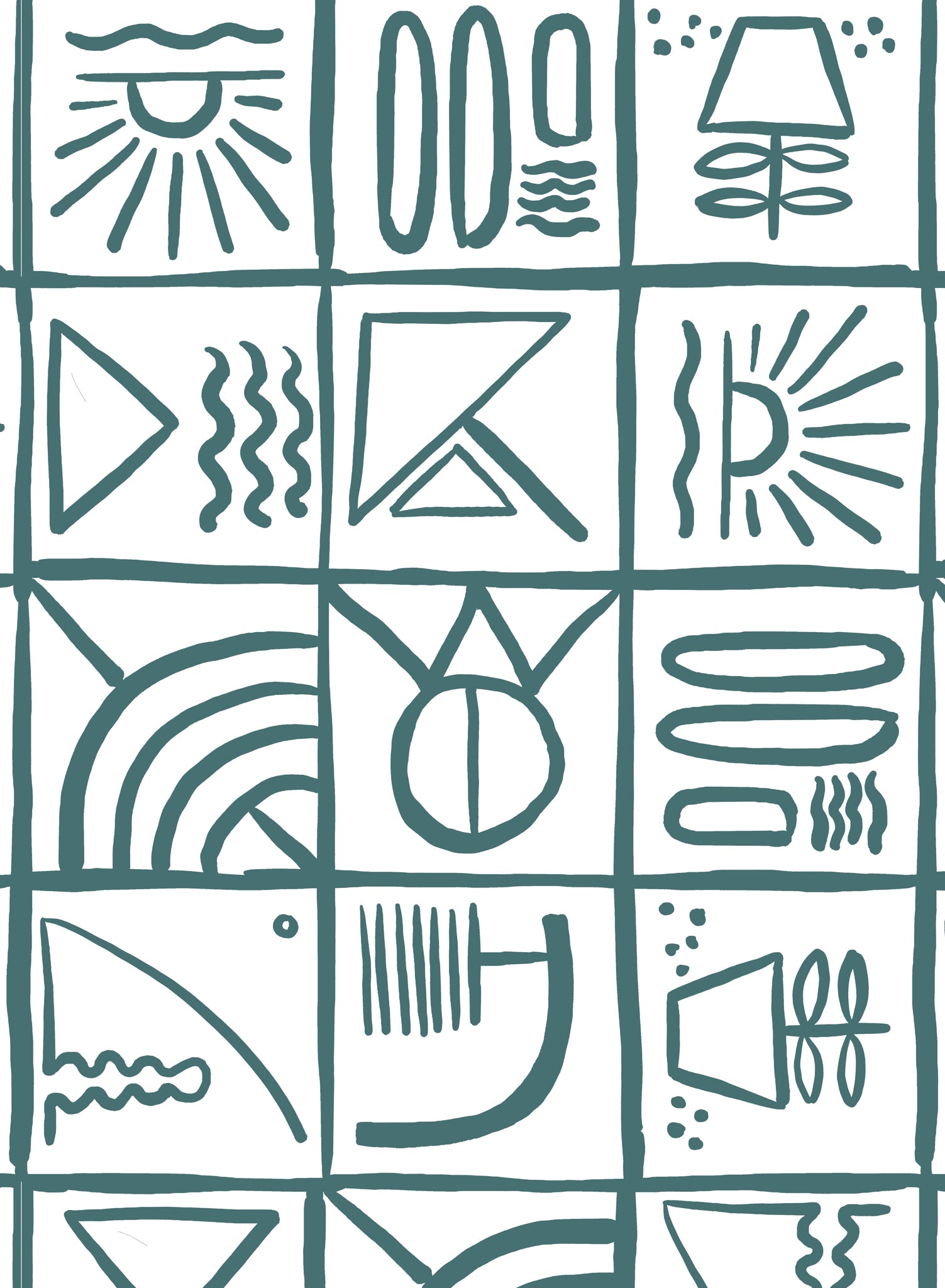 Ideogram Wallpaper - Unique Abstract Art Prints for Modern Home & Office Decor - Perfect for Living Rooms, Bedrooms, and Workspaces