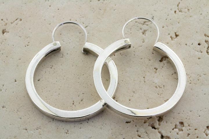 Sterling Silver Disc Hoop Earrings for Women - Elegant & Durable Jewelry for Everyday Wear, Parties & Special Occasions