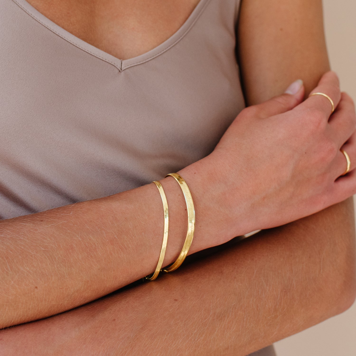 Luxury Fearless Herringbone Bracelet in Gold - Elegant Jewelry for Women, Perfect for Parties, Weddings & Everyday Wear