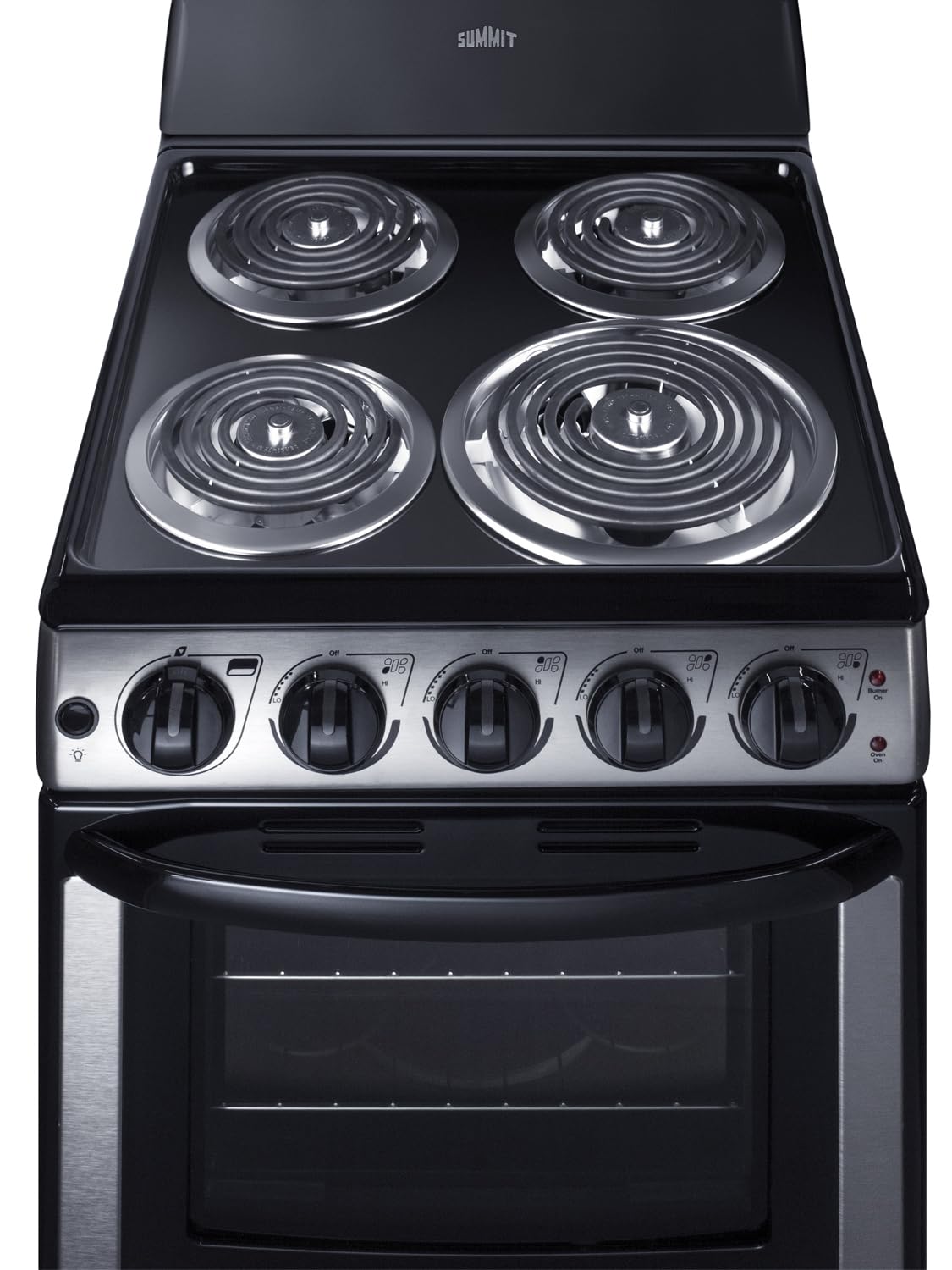 Summit Appliance PROEL20SS 20-Inch Stainless Steel Electric Range - 4 Coil Burners, Porcelain Oven Interior & Chrome Drip Pans - Perfect for Small Kitchens, Apartments & RVs