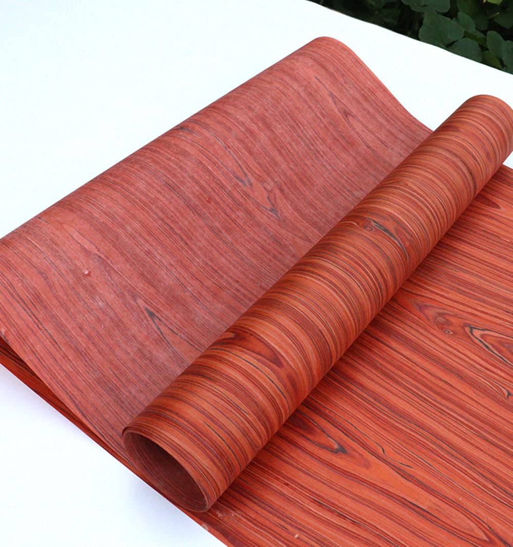 Premium Red Rosewood Wood Veneer Sheet (60x250cm) - Natural Wood Finish for Furniture Restoration, Speaker Cabinets, Tables, Shelves & Kitchen Cabinets - Perfect for Home, Hotel & Office Decor Projects