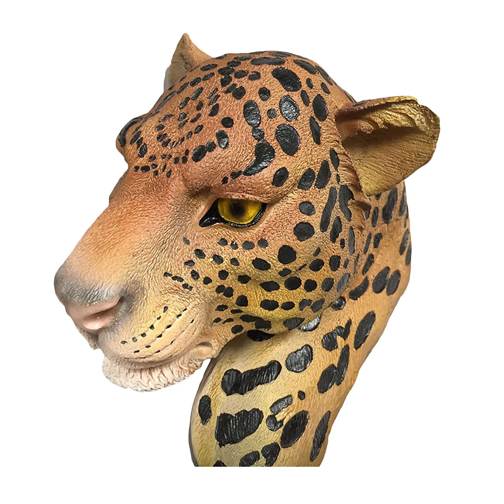 Leopard Head Wall Decor - Resin Animal Sculpture Bust for Indoor & Outdoor Home Decor - Perfect for Living Room, Bedroom, or Garden Wall Art
